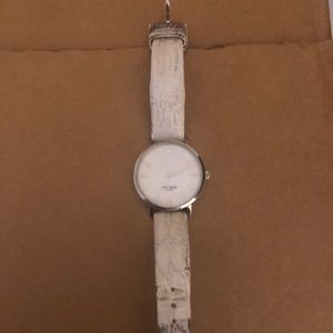 White Kate Spade Metro Genuine Leather Watch